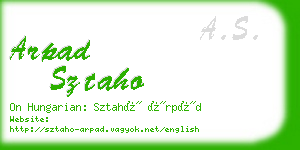 arpad sztaho business card